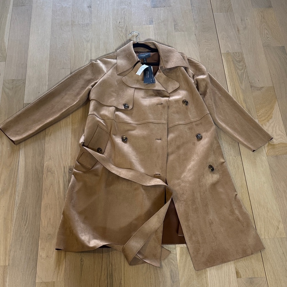 Women’s  Camel Double-Breasted Trench Coat